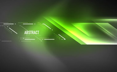 Dinamik neon parlak, soyut bir arkaplan. İş veya teknoloji sunumu, İnternet posteri veya web broşürü kapağı, duvar kağıdı için modaya uygun soyut düzen şablonu