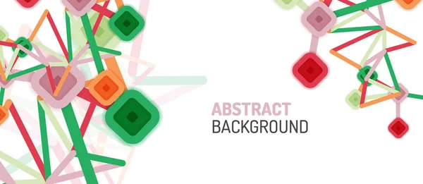 Abstrakte Quadrat-Punkt-Verbindungen, flacher geometrischer Hintergrund für Tapeten, Banner, Hintergrund, Karte, Buchillustration, Landing Page oder Plakatdesign — Stockvektor