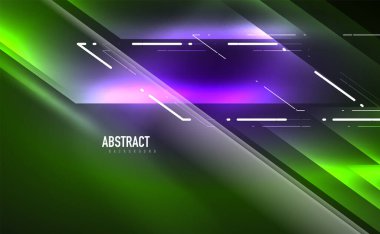 Dinamik neon parlak, soyut bir arkaplan. İş veya teknoloji sunumu, İnternet posteri veya web broşürü kapağı, duvar kağıdı için modaya uygun soyut düzen şablonu