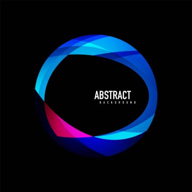 Geometrik logo şablonu, metin ile akan dalgalar