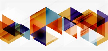 Geometrik soyut arkaplan, mozaik üçgen ve altıgen şekiller. İş veya teknoloji sunumu, İnternet posteri veya web broşürü kapağı, duvar kağıdı için modaya uygun soyut düzen şablonu