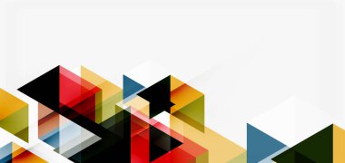 Geometrik soyut arkaplan, mozaik üçgen ve altıgen şekiller. İş veya teknoloji sunumu, İnternet posteri veya web broşürü kapağı, duvar kağıdı için modaya uygun soyut düzen şablonu