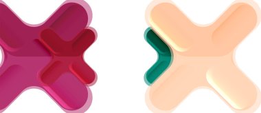 Parlak renkli plastik stil çapraz kompozisyonu, x şekli tasarımı, tekno geometrik modern soyut arkaplan. Moda soyut yerleşim şablonu