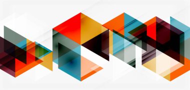 Geometrik soyut arkaplan, mozaik üçgen ve altıgen şekiller. İş veya teknoloji sunumu, İnternet posteri veya web broşürü kapağı, duvar kağıdı için modaya uygun soyut düzen şablonu