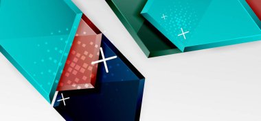 Metal parlak geometrik şekiller ve üç boyutlu efekt bileşimi. Duvar kağıdı, bayrak, arkaplan, kart, kitap illüstrasyonu, iniş sayfası için tekno fütüristik vektör soyut arkaplan