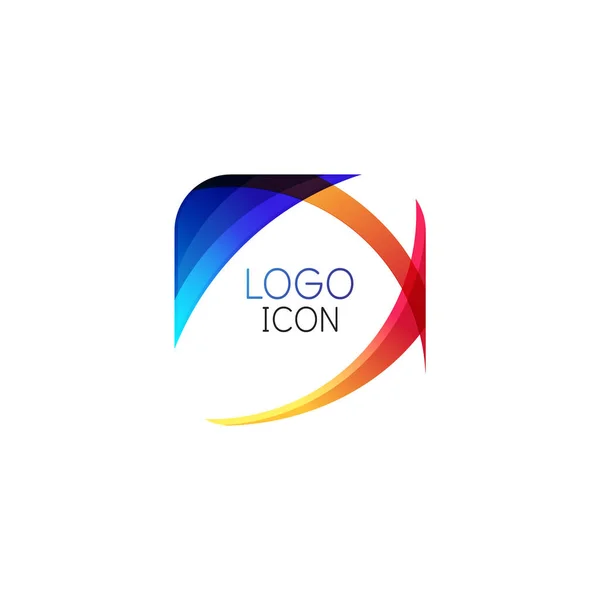 Business trendy geometrische vierkante logo design sjabloon met heldere schone kleuren — Stockvector