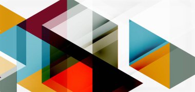 Geometrik soyut arkaplan, mozaik üçgen ve altıgen şekiller. İş veya teknoloji sunumu, İnternet posteri veya web broşürü kapağı, duvar kağıdı için modaya uygun soyut düzen şablonu