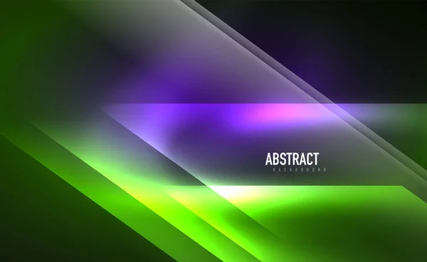 Dynamische neon glanzende abstracte achtergrond. Trendy abstracte layout template voor zakelijke of technologische presentatie, internet poster of web brochure cover, behang — Stockvector