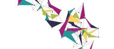 Hat noktaları bağlantıları, üçgen teknoloji tasarımı. Soyut geometrik arkaplan