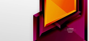 Metal parlak geometrik şekiller ve üç boyutlu efekt bileşimi. Duvar kağıdı, bayrak, arkaplan, kart, kitap illüstrasyonu, iniş sayfası için tekno fütüristik vektör soyut arkaplan