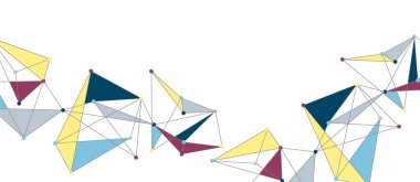 Hat noktaları bağlantıları, üçgen teknoloji tasarımı. Soyut geometrik arkaplan