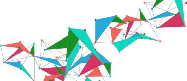 Hat noktaları bağlantıları, üçgen teknoloji tasarımı. Soyut geometrik arkaplan