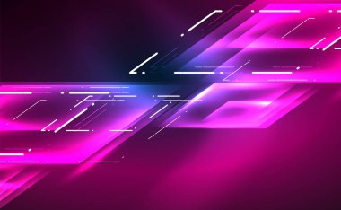 Dinamik neon parlak, soyut bir arkaplan. İş veya teknoloji sunumu, İnternet posteri veya web broşürü kapağı, duvar kağıdı için modaya uygun soyut düzen şablonu