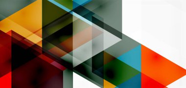 Geometrik soyut arkaplan, mozaik üçgen ve altıgen şekiller. İş veya teknoloji sunumu, İnternet posteri veya web broşürü kapağı, duvar kağıdı için modaya uygun soyut düzen şablonu