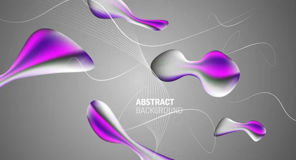 Gradients fluides, forme abstraite de bulles liquides fond — Image vectorielle