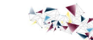 Hat noktaları bağlantıları, üçgen teknoloji tasarımı. Soyut geometrik arkaplan