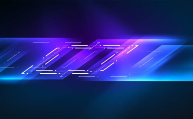 Dinamik neon parlak, soyut bir arkaplan. İş veya teknoloji sunumu, İnternet posteri veya web broşürü kapağı, duvar kağıdı için modaya uygun soyut düzen şablonu