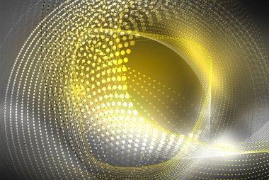 Soyut parçacıklar, dalga arkaplanı, neon hareket tekno tasarımı