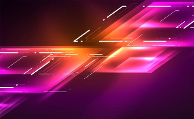 Dinamik neon parlak, soyut bir arkaplan. İş veya teknoloji sunumu, İnternet posteri veya web broşürü kapağı, duvar kağıdı için modaya uygun soyut düzen şablonu