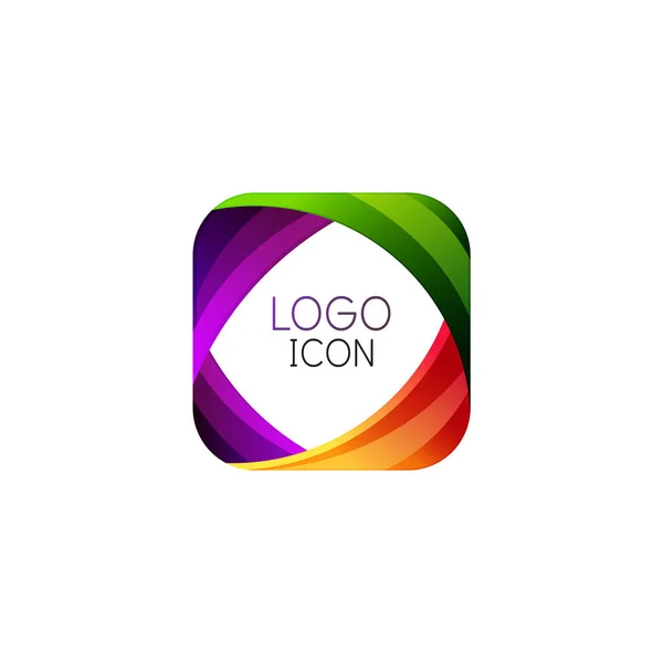 Plantilla de diseño de logotipo cuadrado geométrico de moda de negocios con colores limpios brillantes — Vector de stock