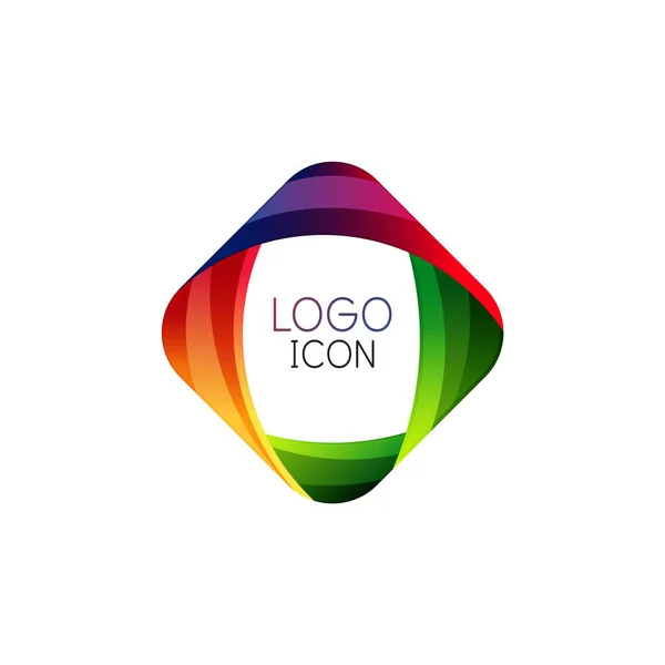 Modelo de design de logotipo quadrado geométrico moderno de negócios com cores limpas e brilhantes —  Vetores de Stock