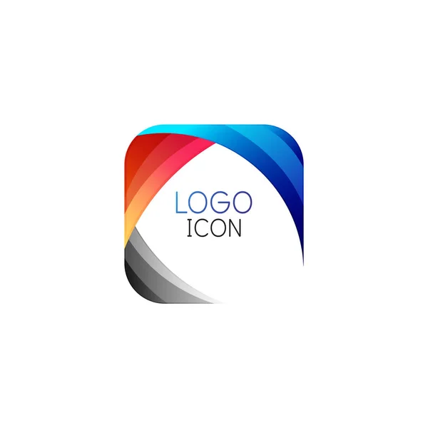 Plantilla de diseño de logotipo cuadrado geométrico de moda de negocios con colores limpios brillantes — Archivo Imágenes Vectoriales