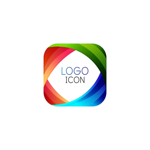 Plantilla de diseño de logotipo cuadrado geométrico de moda de negocios con colores limpios brillantes — Vector de stock