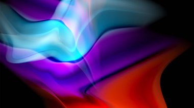 Siyah arkaplanda sıvı renk eğimleri