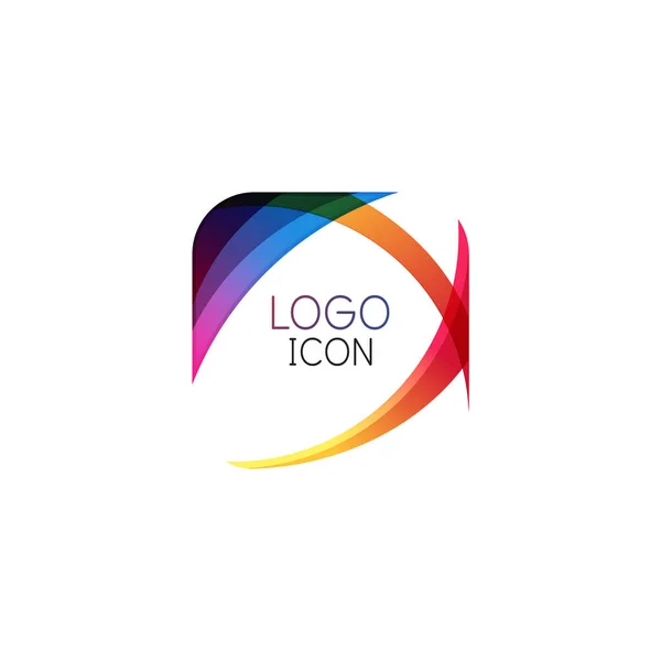 Plantilla de diseño de logotipo cuadrado geométrico de moda de negocios con colores limpios brillantes — Vector de stock