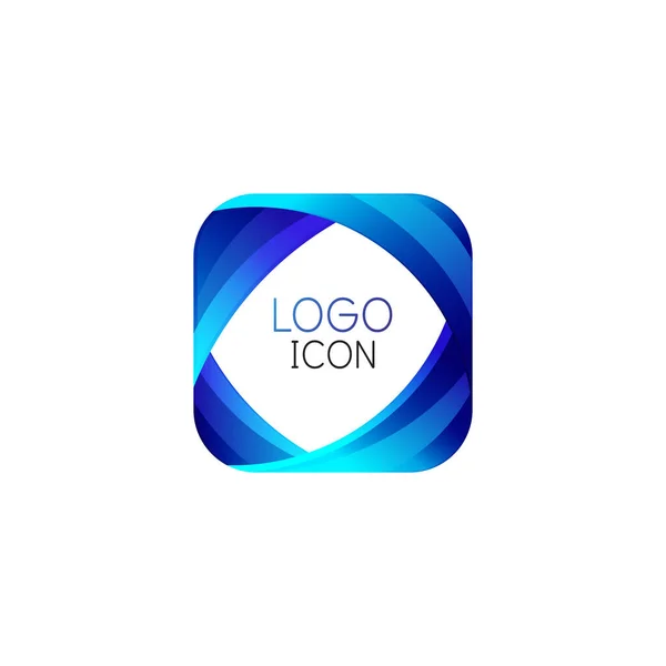 Business trendy geometrische vierkante logo design sjabloon met heldere schone kleuren — Stockvector