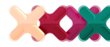 Parlak renkli plastik stil çapraz kompozisyonu, x şekli tasarımı, tekno geometrik modern soyut arkaplan. Moda soyut yerleşim şablonu