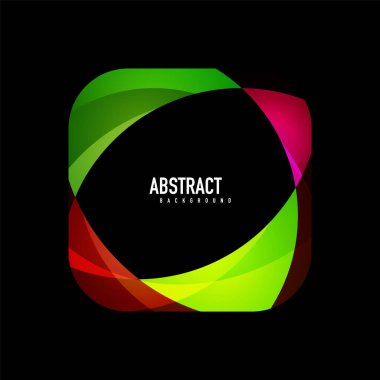 Geometrik logo şablonu, metin ile akan dalgalar