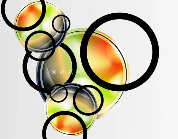 Abstract background - glossy glass bubbles, abstract sphere shapes. Vector Illustration For Wallpaper, Banner, Background, Card, Book Illustration, landing page — Stock Vector