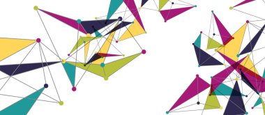 Hat noktaları bağlantıları, üçgen teknoloji tasarımı. Soyut geometrik arkaplan