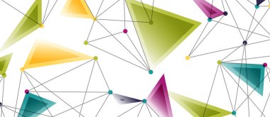 Hat noktaları bağlantıları, üçgen teknoloji tasarımı. Soyut geometrik arkaplan