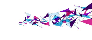 Hat noktaları bağlantıları, üçgen teknoloji tasarımı. Soyut geometrik arkaplan