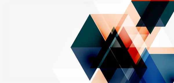 Geometrisk abstrakt bakgrund, mosaik triangel och hexagon former. Trendig abstrakt layout mall för företag eller teknik presentation, internet affisch eller webb broschyr omslag, tapeter — Stock vektor
