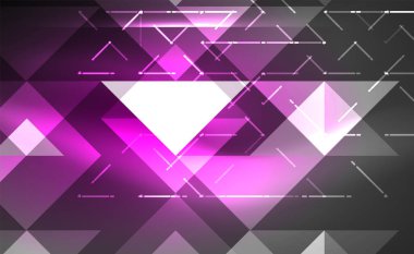Abstract background, mosaic triangle pattern with transparent effects on glowing neon shiny backdrop. Vector Illustration For Wallpaper, Banner, Background, Card, Book Illustration, landing page