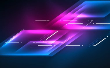 Dinamik neon parlak, soyut bir arkaplan. İş veya teknoloji sunumu, İnternet posteri veya web broşürü kapağı, duvar kağıdı için modaya uygun soyut düzen şablonu