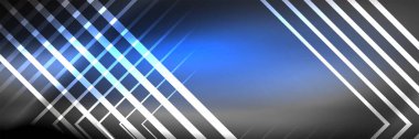 Parlak neon parlayan tekno çizgiler, kare şekilli ileri teknoloji soyut arka plan şablonu