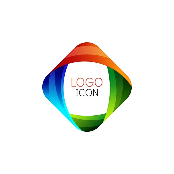 Modelo de design de logotipo quadrado geométrico moderno de negócios com cores limpas e brilhantes —  Vetores de Stock