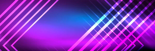 Shiny neon glowing techno lines, hi-tech futuristic abstract background template with square shapes — Stock Vector