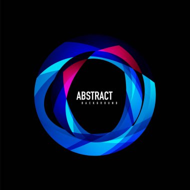 Geometrik logo şablonu, metin ile akan dalgalar