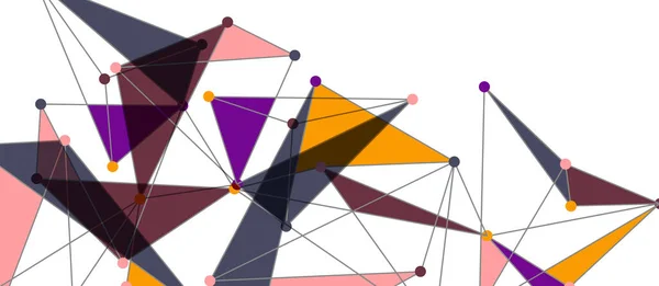 Collegamenti a punti di linea, progettazione a tecnologia triangolare. Sfondo geometrico astratto — Vettoriale Stock