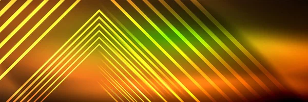 Leuchtende neonleuchtende Techno-Linien, futuristische Hintergrundschablone mit quadratischen Formen — Stockvektor