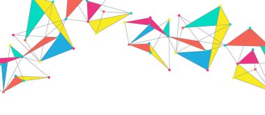 Hat noktaları bağlantıları, üçgen teknoloji tasarımı. Soyut geometrik arkaplan