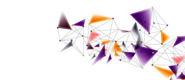 Hat noktaları bağlantıları, üçgen teknoloji tasarımı. Soyut geometrik arkaplan