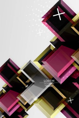 Metal ok şeklindeki arka plan. Duvar kağıdı, bayrak, arkaplan, kart, kitap illüstrasyonu, iniş sayfası için 3d efektli soyut geometrik arkaplan