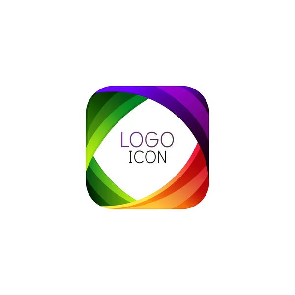 Plantilla de diseño de logotipo cuadrado geométrico de moda de negocios con colores limpios brillantes — Archivo Imágenes Vectoriales