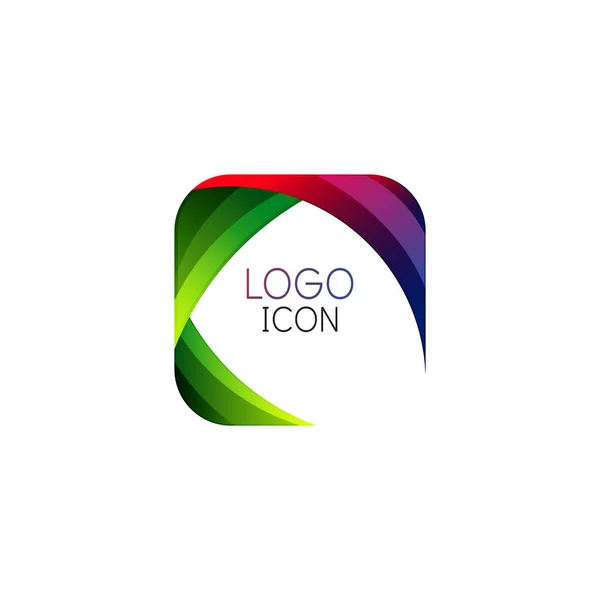 Plantilla de diseño de logotipo cuadrado geométrico de moda de negocios con colores limpios brillantes — Vector de stock